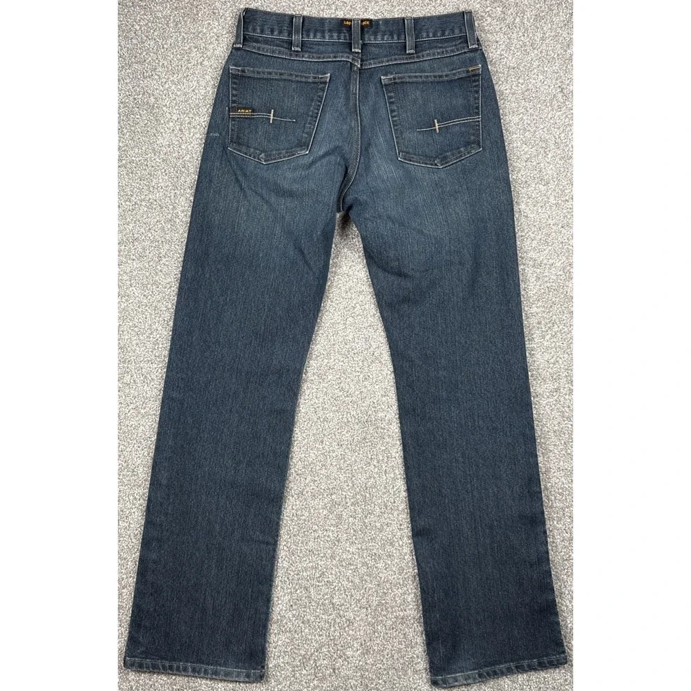 Ariat Rebar M5 Straight Leg Jeans Men's 30x34 Dark Wash Stretch Work Denim